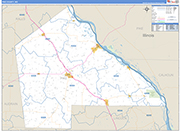 Pike County Wall Map Basic Style
