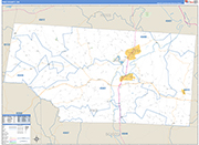 Pike County Wall Map Basic Style