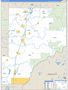 Pine County Wall Map Basic Style