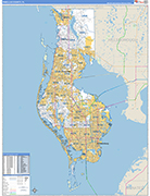 Pinellas County Wall Map Basic Style