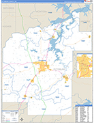 Pittsburg County Wall Map Basic Style