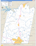 Pittsylvania County Wall Map Basic Style