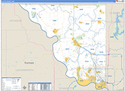 Platte County Wall Map Basic Style