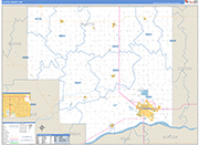 Platte County Wall Map Basic Style