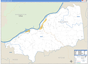 Pleasants County Wall Map Basic Style