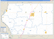 Plymouth County Wall Map Basic Style