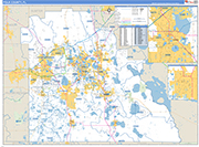 Polk County Wall Map Basic Style