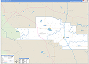 Pondera County Wall Map Basic Style