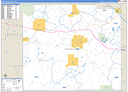Pontotoc County Wall Map Basic Style