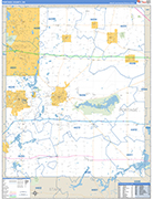 Portage County Wall Map Basic Style