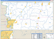 Pottawattamie County Wall Map Basic Style