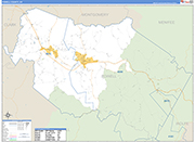 Powell County Wall Map Basic Style