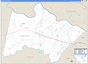 Powhatan County Wall Map Basic Style