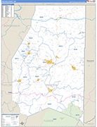 Preston County Wall Map Basic Style