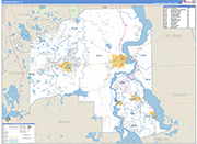 Putnam County Wall Map Basic Style