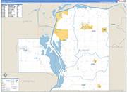 Putnam County Wall Map Basic Style