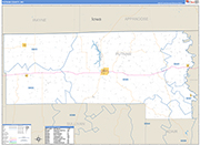 Putnam County Wall Map Basic Style