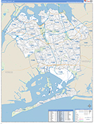 Queens Wall Map Basic Style