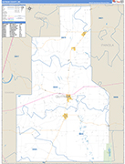 Quitman County Wall Map Basic Style