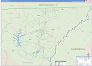 Rabun County Wall Map Basic Style