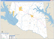 Rains County Wall Map Basic Style