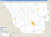 Randolph County Wall Map Basic Style
