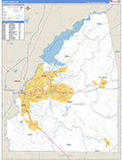 Rankin County Wall Map Basic Style