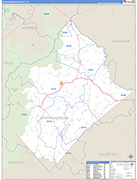 Rappahannock County Wall Map Basic Style