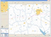 Reno County Wall Map Basic Style