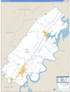 Rhea County Wall Map Basic Style
