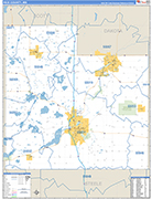 Rice County Wall Map Basic Style