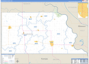 Richardson County Wall Map Basic Style