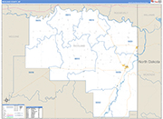 Richland County Wall Map Basic Style