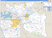 Richland County Wall Map Basic Style