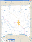 Richland County Wall Map Basic Style