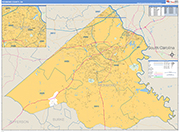 Richmond County Wall Map Basic Style