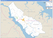 Richmond County Wall Map Basic Style