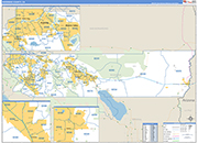 Riverside County Wall Map Basic Style