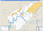 Roane County Wall Map Basic Style