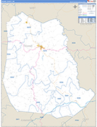 Roane County Wall Map Basic Style