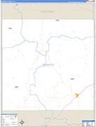 Roberts County Wall Map Basic Style