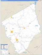 Robertson County Wall Map Basic Style