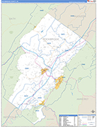 Rockbridge County Wall Map Basic Style