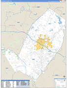 Rockdale County Wall Map Basic Style