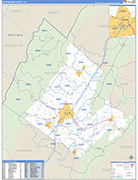 Rockingham County Wall Map Basic Style