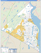Rockland Wall Map Basic Style
