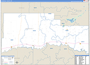 Roosevelt County Wall Map Basic Style