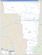 Rosebud County Wall Map Basic Style