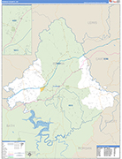 Rowan County Wall Map Basic Style