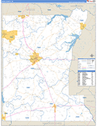 Rusk County Wall Map Basic Style